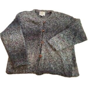 Vintage Express Tricot Sz XS Mohair Blend Sweater Cardigan Oversized Soft Grunge